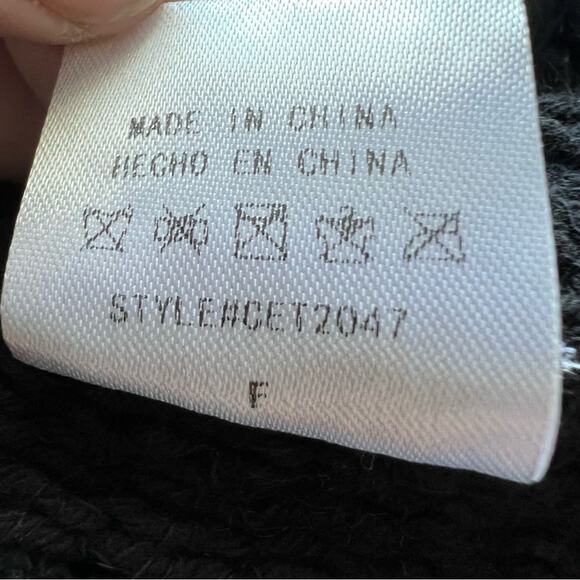 Adora Crocheted Black Tank Top with Pom Pom Fringes Size - Picture 5 of 9